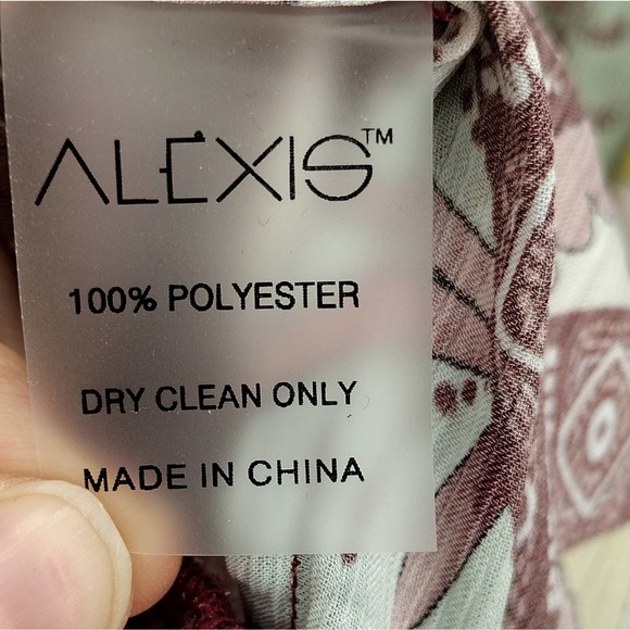 Alexis Floral Wiera Printed Ruffle Midi Dress in Berry Pink Paisley Size Large - Picture 12 of 12